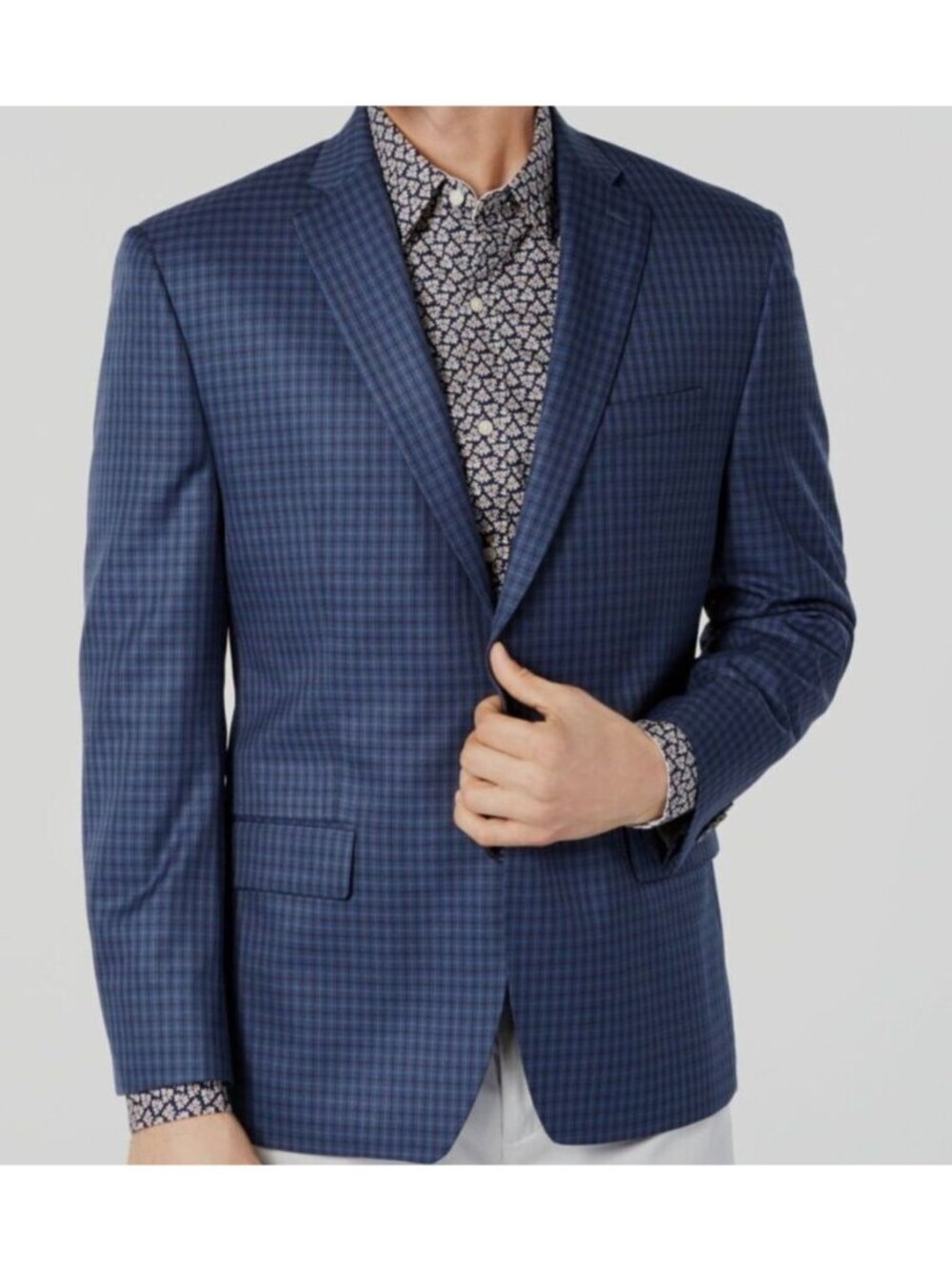 Michael Kors Men's Classic Fit Check Sport Coat Blazer Blue Size 42R MSRP $295